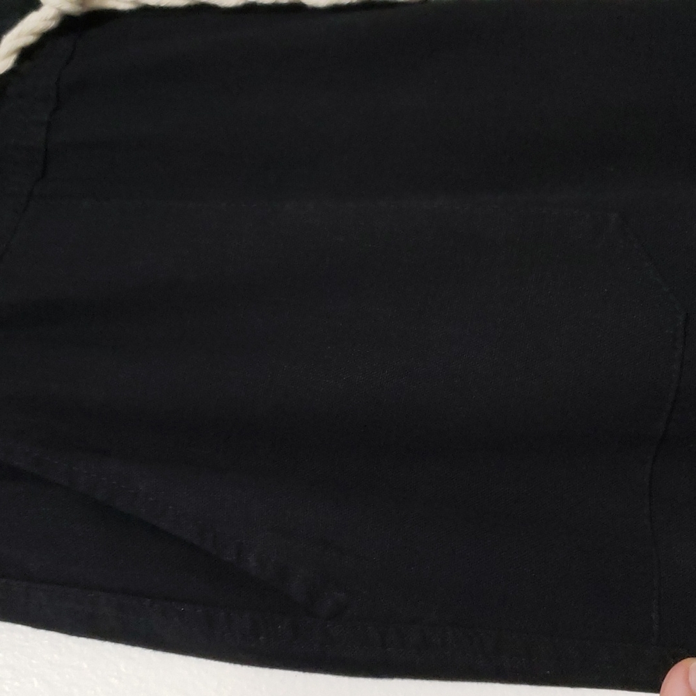 Roxy linen black drawstring pants wide-leg size large long length - Picture 7 of 15